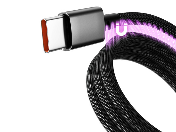 Cable MyBat Pro MagCoil de USB-C a USB-C (M-M), 1.8m, 60W, Trenzado, Color Negro.