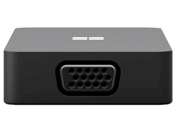Microsoft Hub con 5 puertos de USB-C (Macho) a HDMI, VGA, RJ-45, USB-A 3.0 y USB-C (Hembras).