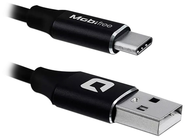 Cable MobiFree de USB-A a USB-C, 1m. Color Negro.