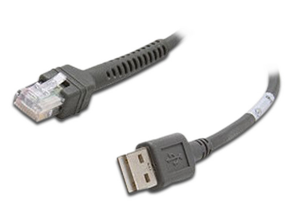 Cable USB Motorola de USB 2.0 (macho) a RJ45 (macho), 2.1m. Color gris.