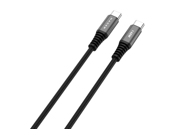 Cable USB-C NACEB Longitud 1.0 m Usb C (Macho) a Usb C (Macho), Alumino, 100W, Cable Trenzado.