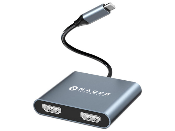 DockStation Hub NACEB NA-0148 4 en 1, USB Tipo C, USB 3.0 , HDMI 2.0, Color Gris.