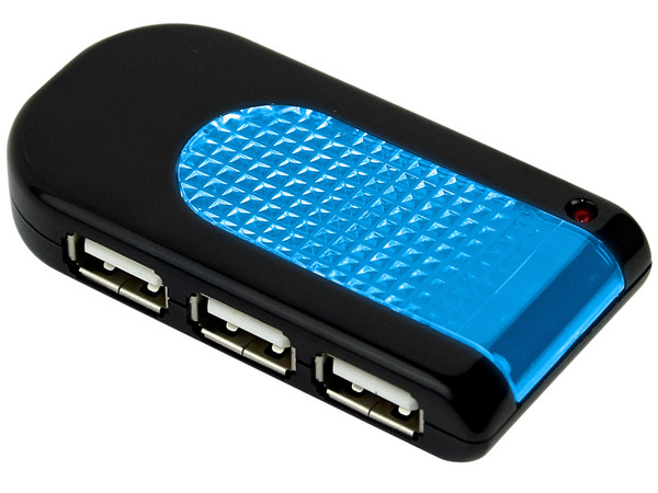 Hub USB de 4 Puertos con Luz Azul (Convierte 1 puerto USB en 4).