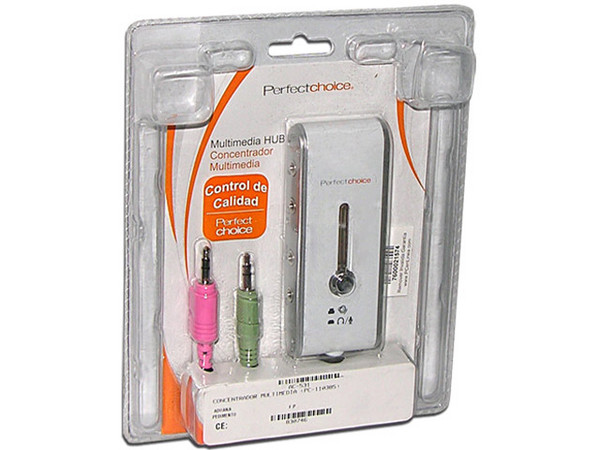 Multimedia Hub para conectar Audífonos, Bocinas y Micrófono. 1.20mts