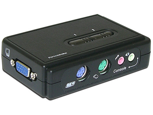 KVM Switch 2 CPUs con cables PS/2 (Permite Acceder a 2 CPUs con un solo Monitor)