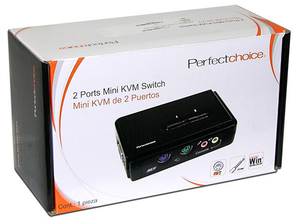 KVM Switch 2 CPUs con cables PS/2 (Permite Acceder a 2 CPUs con un solo Monitor)