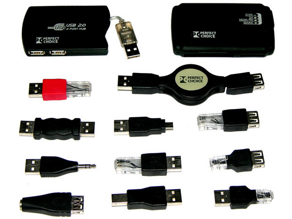 Kit de Adaptadores USB 2.0, con lector de tarjetas 17 en 1