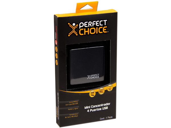 Mini Hub USB Perfect Choice de 4 Puertos (Convierte 1 puerto USB en 4).
