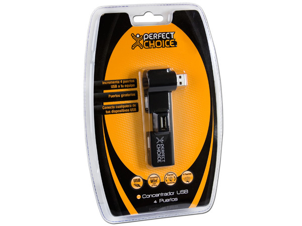 Hub USB 2.0 de 4 Puertos (Convierte 1 puerto USB en 4).
