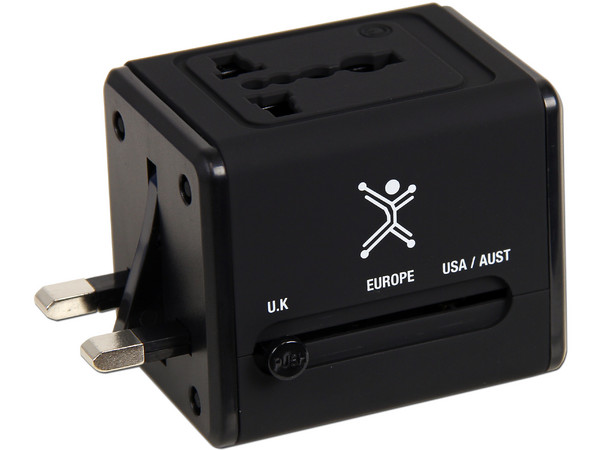 Adaptador de Viaje USB Perfect Choice, Compatible con la mayoría de conectores de América, Europa, Australia, África y Asia.