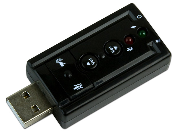 Adaptador de Sonido USB 2.0 Sabrent con salida de sonido estéreo y entrada de Micrófono (3.5mm)