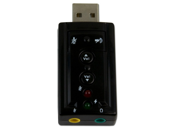 Adaptador de Sonido USB 2.0 Sabrent con salida de sonido estéreo y entrada de Micrófono (3.5mm)
