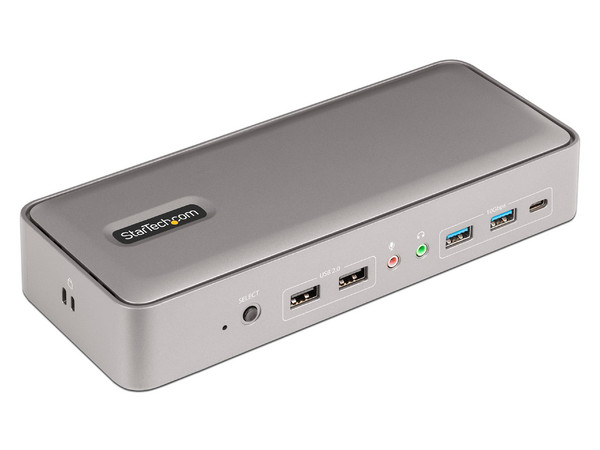 Docking Station StarTech 129N-USBC-KVM-DOCK, de USB Tipo C a USB 3.2, USB 2.0, USB Tipo C, RJ-45, DisplayPort, Salida de audio y Micrófono.