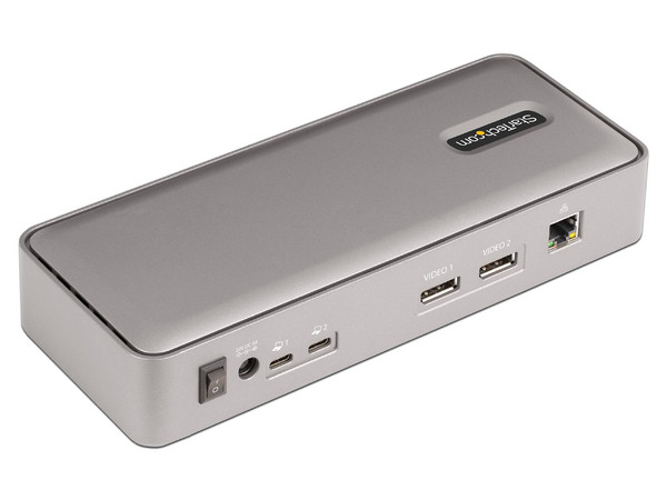 Docking Station StarTech 129N-USBC-KVM-DOCK, de USB Tipo C a USB 3.2, USB 2.0, USB Tipo C, RJ-45, DisplayPort, Salida de audio y Micrófono.