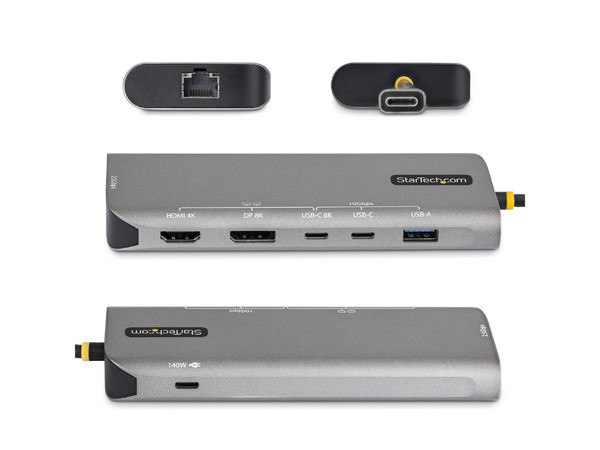 HUB USB StarTech 174B-USB4-MULTIPORT, 2 Puertos USB Tipo C, 1 Puerto HDMI, 1 Puerto USB Tipo A, 1 Puerto DisplayPort, 1 Puerto HDMI, 1 Puerto RJ-45. Color Gris.