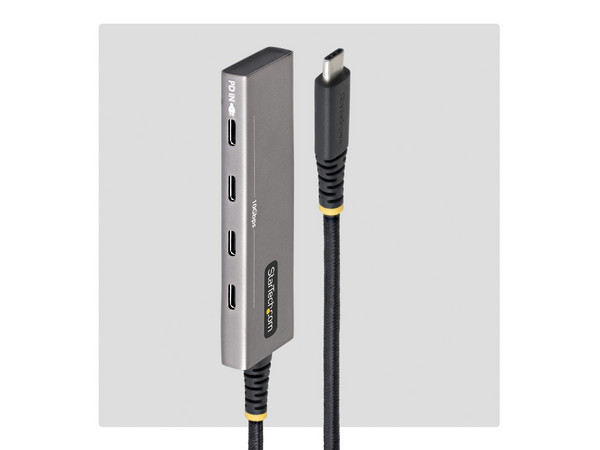 Hub USB Tipo C StarTech.com 309B-USBC-HUB, 4 Puertos USB Tipo C, 100W, 10Gbps. Color Plata.