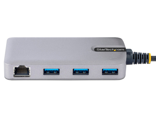 Hub USB StarTech 5G3AGBB-USB-A-HUB de 3 Puertos USB 3.0, 1 puerto RJ-45. Color Gris