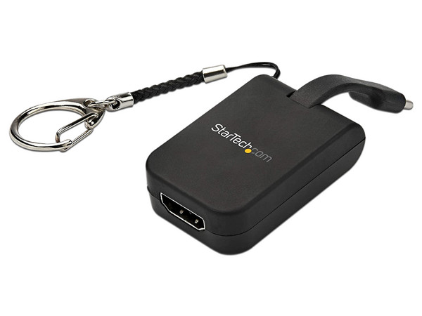Adaptador portátil StarTech de USB-C (M) a HDMI (H), con llavero. Color Negro.