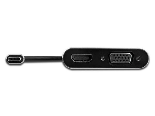 Adaptador StarTech USB-C a HDMI y VGA. Color Negro.