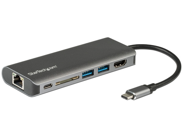Replicador de Puertos de USB Tipo C a HDMI, Red, Ethernet, Lector SD, Concentrador Hub USB con PD 3.0.
