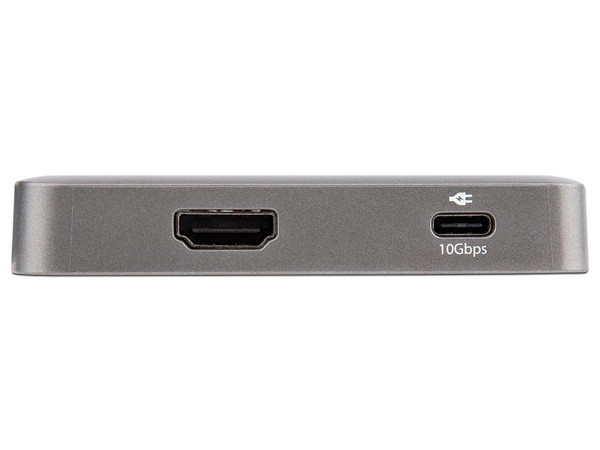 Adaptador USB-C Startech Multipuertos, 4 en 1, 4K 60Hz, Cable de 25 cm. Color Gris.