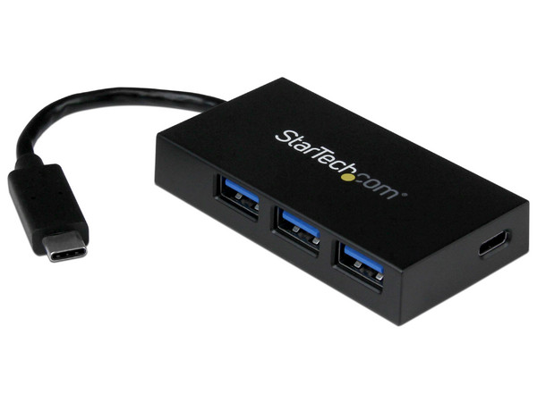 Concentrador USB 3.0 de 4 puertos, USB-C a 1x USB-C y 3x USB-A.