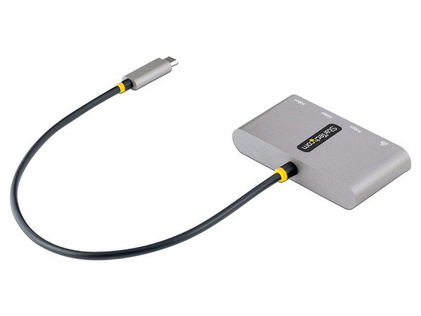 HUB Adaptador StarTech HB30C3A1GEA2 USB-C, 3 puertos USB-A 3.0 y 1 puerto RJ-45. Color Gris.