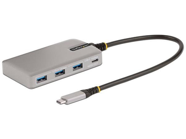 Hub USB StarTech HB31C3A1CDPPD3 de USB-C a 3 puertos USB 3.2, 1 puerto USB-C modo DisplayPort y 1 puerto USB-C PD 3.0. Color Gris.