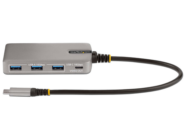 Hub USB StarTech HB31C3A1CDPPD3 de USB-C a 3 puertos USB 3.2, 1 puerto USB-C modo DisplayPort y 1 puerto USB-C PD 3.0. Color Gris.