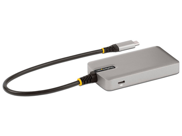 Hub USB StarTech HB31C3A1CDPPD3 de USB-C a 3 puertos USB 3.2, 1 puerto USB-C modo DisplayPort y 1 puerto USB-C PD 3.0. Color Gris.