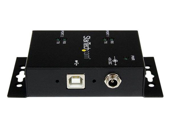 Hub Concentrador Adaptador USB a Serial RS232 DB9 2 Puertos Riel DIN Industrial Montaje en Pared
