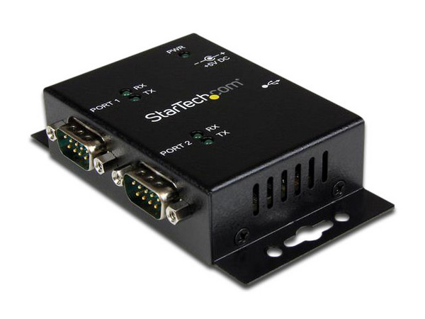 Hub Concentrador Adaptador USB a Serial RS232 DB9 2 Puertos Riel DIN Industrial Montaje en Pared