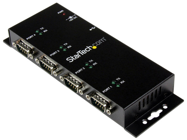 Hub Concentrador Adaptador USB a Serial RS232 DB9 4 Puertos  Riel DIN Industrial Montaje en Pared