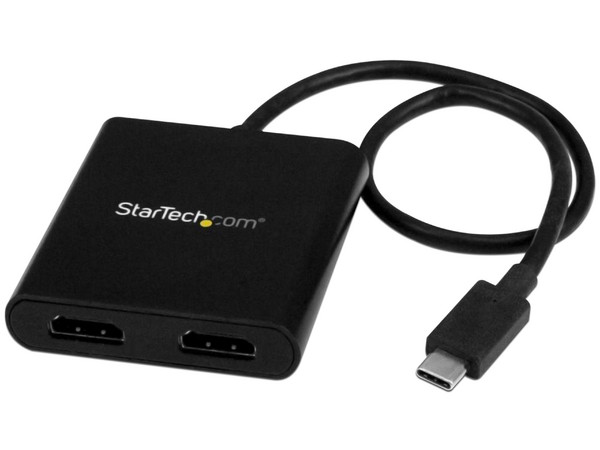 Divisor Splitter MST USB-C a HDMI de 2 Puertos, Multiplicador MST USB Tipo C compatible con Thunderbolt 3