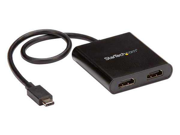 Divisor Splitter MST USB-C a HDMI de 2 Puertos, Multiplicador MST USB Tipo C compatible con Thunderbolt 3
