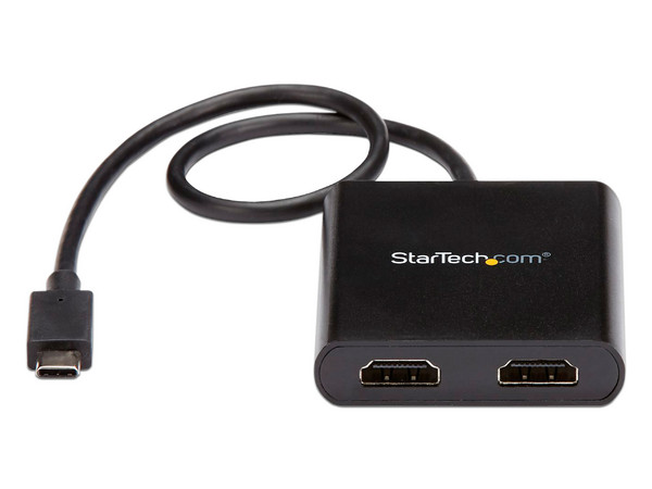 Divisor Splitter MST USB-C a HDMI de 2 Puertos, Multiplicador MST USB Tipo C compatible con Thunderbolt 3