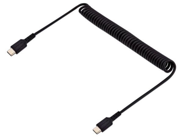 Cable en espiral StarTech de USB-C a USB-C, 1m. Color Negro.