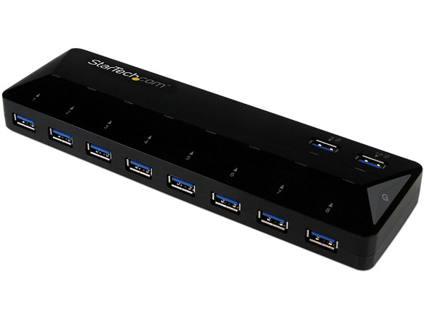 Concentrador USB 3.0 de 10 Puertos - Hub con Puertos de Carga y Sincronización, 2 Puertos de 1.5A