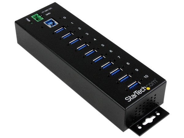 Concentrador Industrial USB 3.0 de 10 Puertos con alimentación 