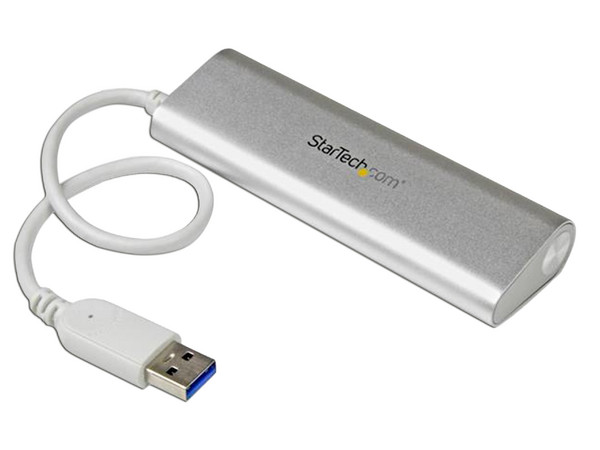 Concentrador portátil USB 3.0 de 4 puertos, Hub con cable incorporado.