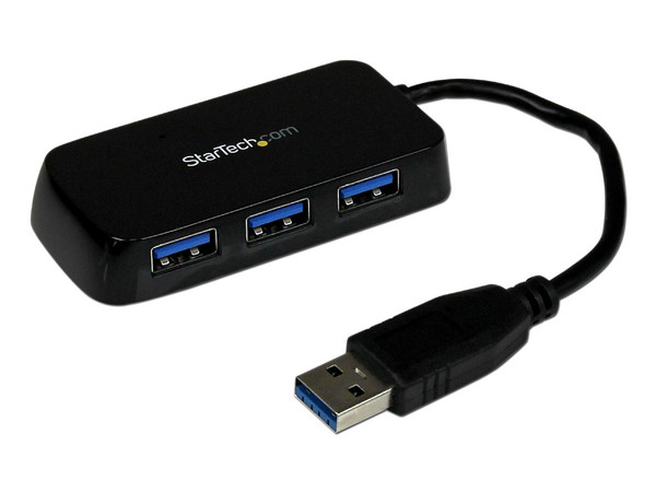 Adaptador Concentrador Hub USB 3.0 Super Speed para Laptop de 4 Puertos Salidas - Negro