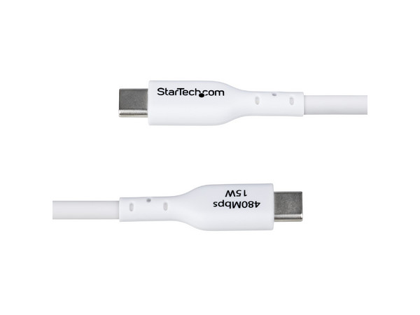 Cable de Datos, StarTech.com, USB 2.0, USB-A a USB-C, longitud 3 Metros, Color Blanco.