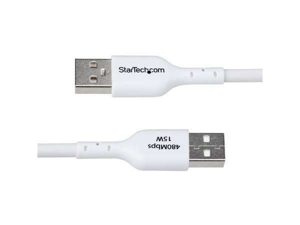 Cable de Datos, StarTech.com, USB 2.0, USB-A a USB-C, longitud 3 Metros, Color Blanco.