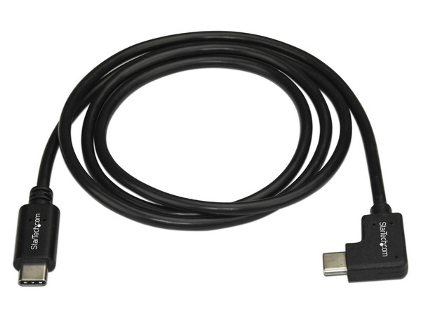 Cable StarTech de USB-C a USB-C en Ángulo a la Derecha de 1m.