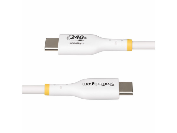 Cable de carga USB-C StarTech USB2EPR1MW Con PD 240W de 1m. Color blanco.