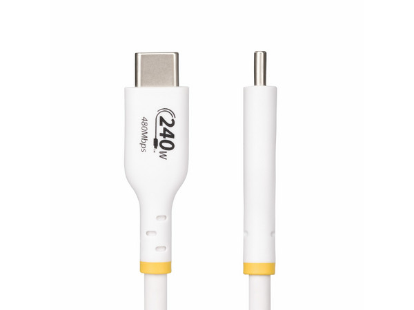 Cable de carga USB-C StarTech USB2EPR3MW Con PD 240W y longitud 3 m. Color blanco.