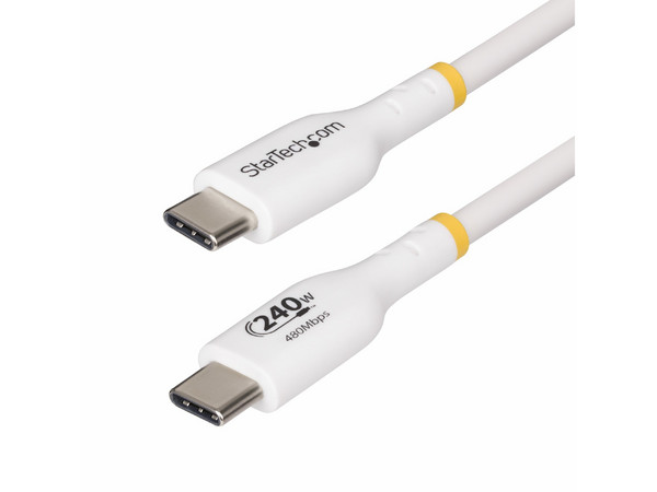 Cable de carga USB-C StarTech USB2EPR3MW Con PD 240W y longitud 3 m. Color blanco.