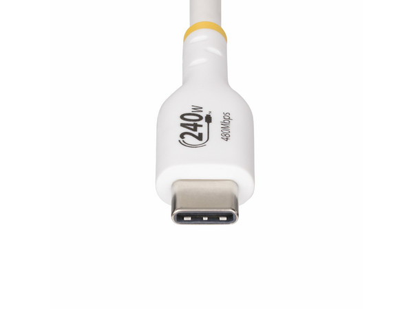 Cable de carga USB-C StarTech USB2EPR4MW Con PD 240W y longitud 4 m. Color blanco.