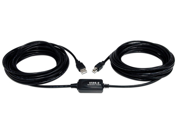 Cable USB Activo de 10m para Impresora - 1x USB A Macho - 1x USB B Macho - Adaptador Negro