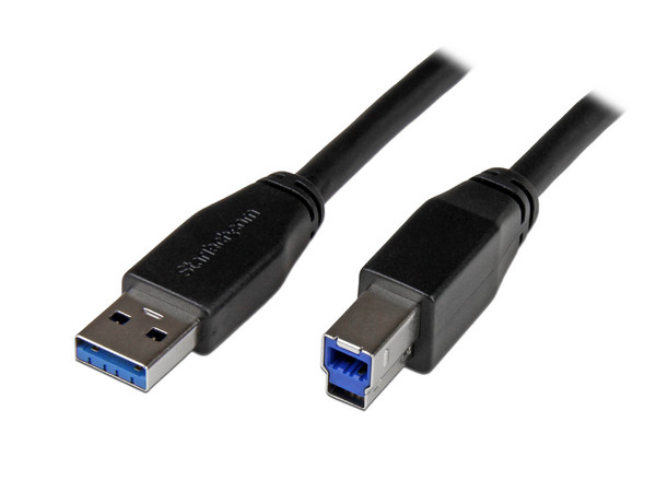 Cable USB 3.0 StarTech USB3SAB10M, Longitud 10 m, Conector USB A (MACHO) a USB B (MACHO).